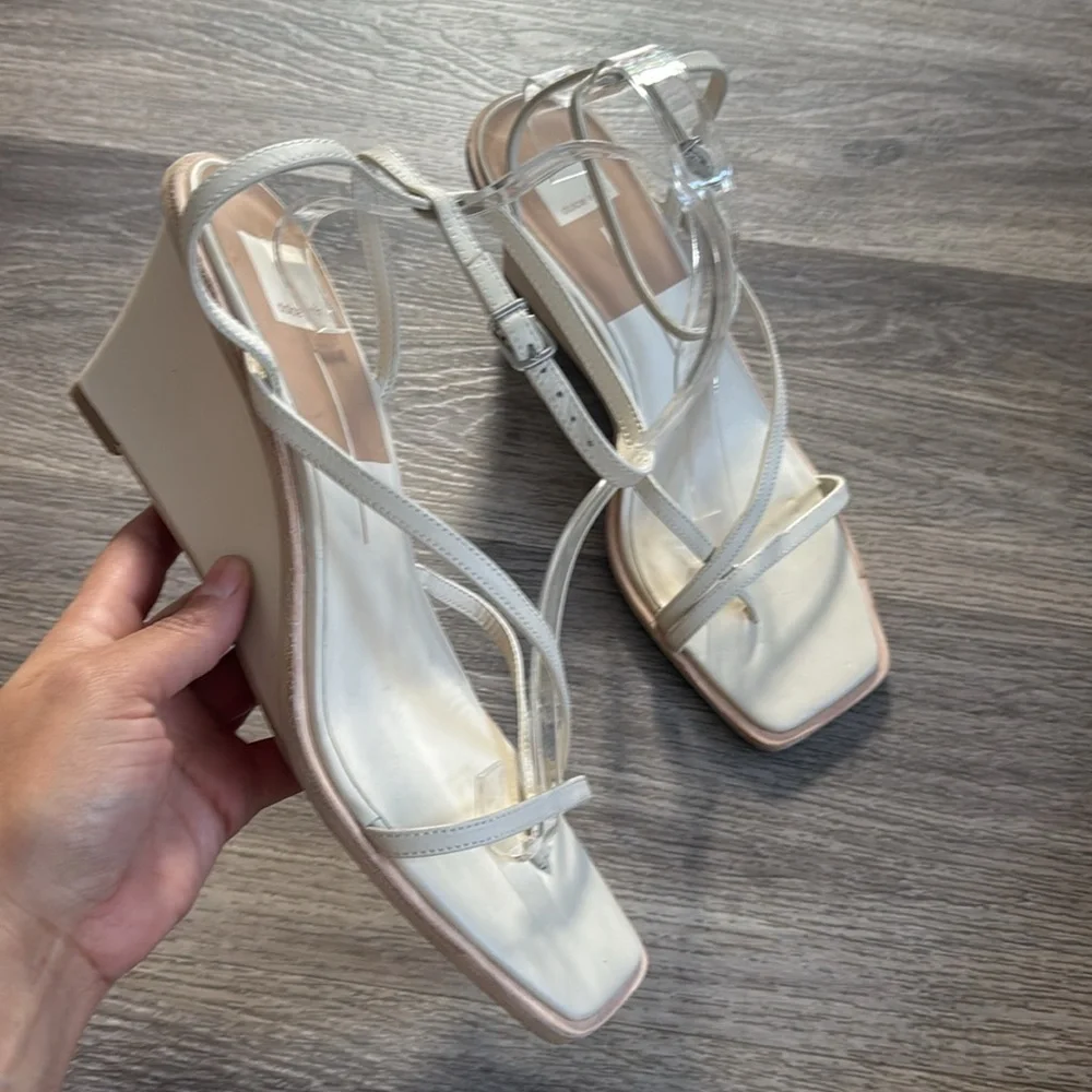 DV by Dolce Vita White Wedge Sandals